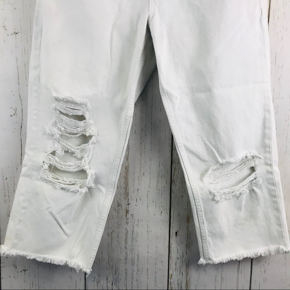 Free People White Distressed Crop Jeans - Picture 5 of 9